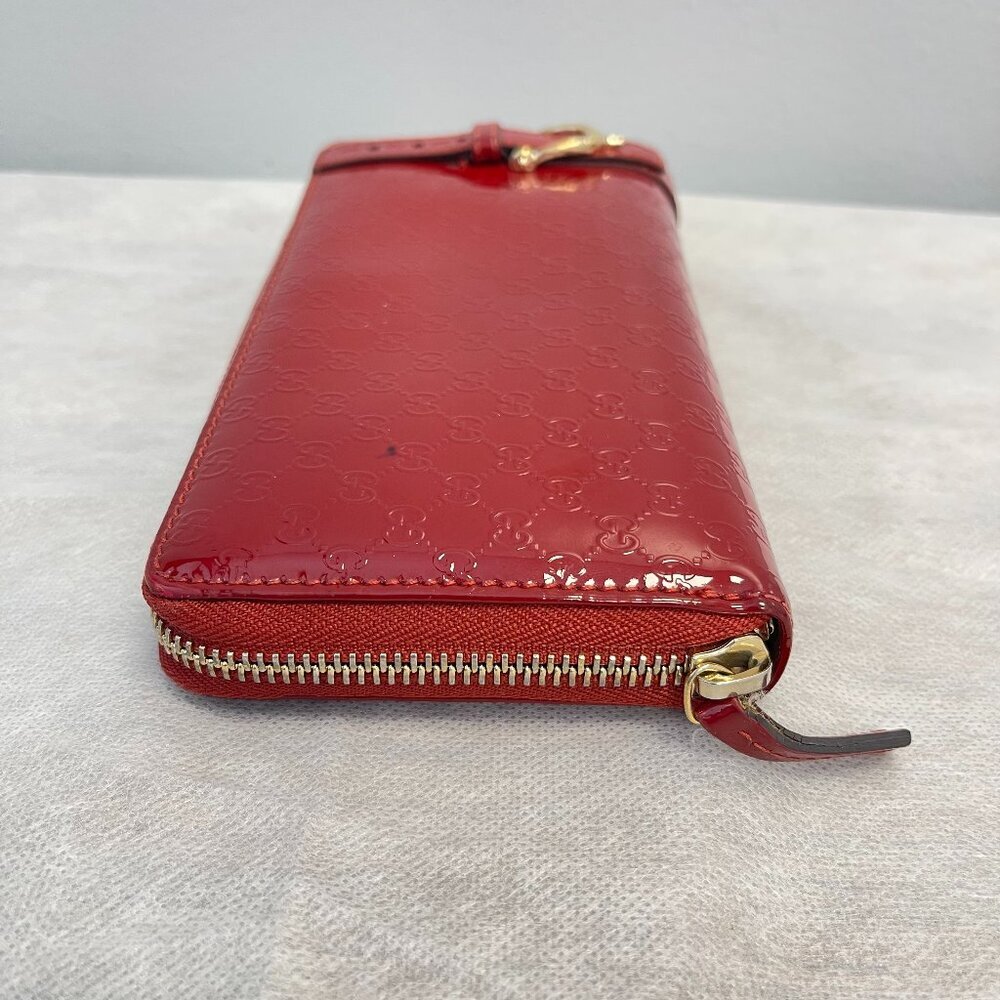 Gucci Microguccissima Zippy Long Wallet in Red Patent Leather - Preowned - Picture 4 of 12